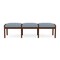Lesro Lenox Wood 3 Seat Bench Wood Frame, Walnut, RS Rain Song Upholstery LW3001 - alternate 1
